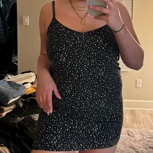 White dots dress